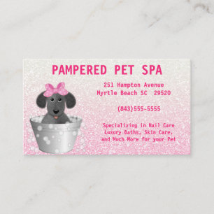 Carte de visite de Parties scintillant rose Pet Gr