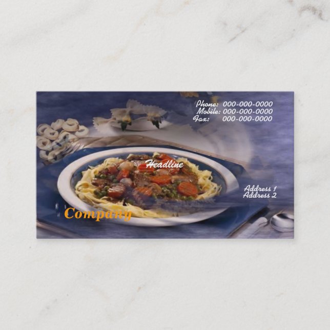 Carte de visite de pâtes (Devant)