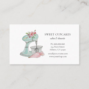 Carte de visite de pâtisserie mélangeur à gâteau v