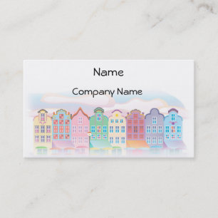 Carte de visite de paysage urbain pastel