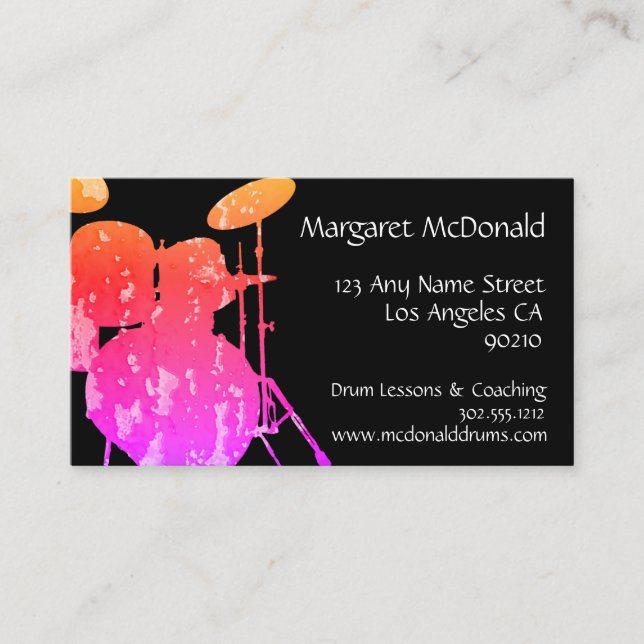 Carte de visite de percussion Carte de visite tamb (Devant)