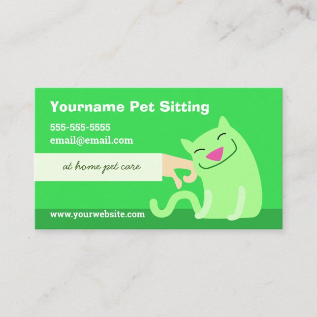 Carte de visite de Pet Sitter avec chat (Devant)