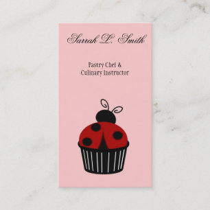 Carte de visite de petit gâteau de coccinelle
