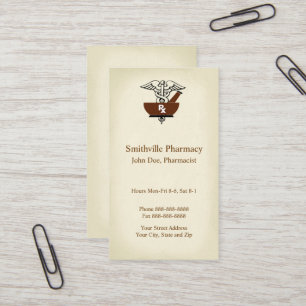 Carte de visite de pharmacie de pharmacien