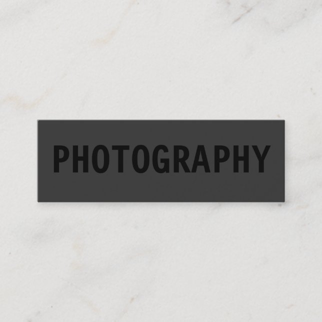 Carte de visite de photographe noir simple Skinny (Devant)
