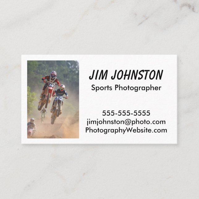 Carte de visite de photographie de sports (Devant)
