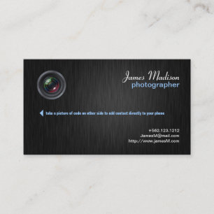 Carte de visite de photographie élégant avec code 