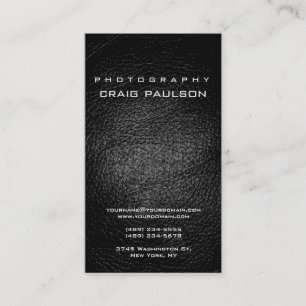 Carte de visite de photographie en cuir vertical