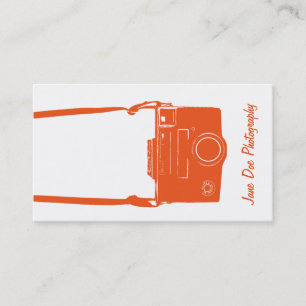 Carte de visite de photographie orange brillant