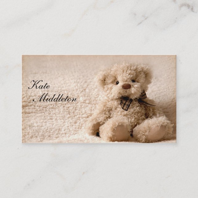 Carte de visite de photographie - ours de nounours (Devant)