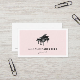 Carte de visite de piano Vintage Blush Simple
