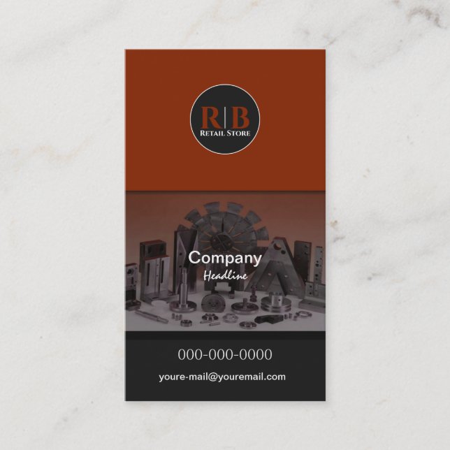 Carte de visite de pièces mécaniques (Devant)