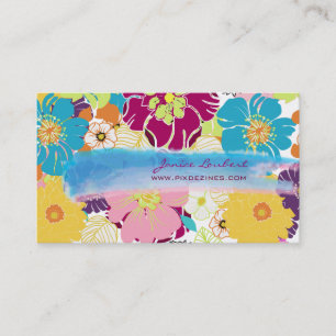 Carte De Visite De PixDezines rétro flowers/DIY couleur tropicale
