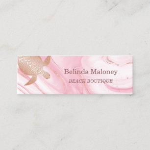 Carte de visite de plage en marbre rose rose Gold 