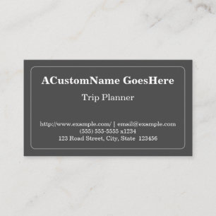 Carte de visite de planificateur de voyages profes