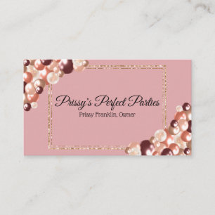 Carte de visite de planification rose Gold Party