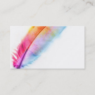 carte de visite de plumes colorées modèle personna