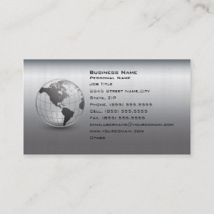 Carte de visite de pointe argenté d'informatique