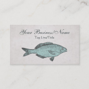 Carte de visite de poisson victorien vintage