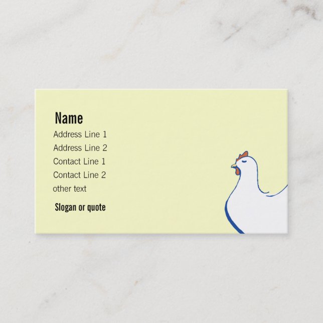 Carte de visite de poulet (Devant)