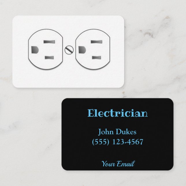 Carte de visite de prise plug-in d'électricien (Devant / Derrière)