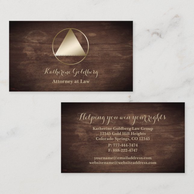 Carte de visite de procureur de la vieille école c (Devant / Derrière)