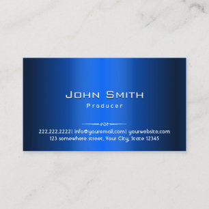 Carte de visite de producteur en métal de bleu