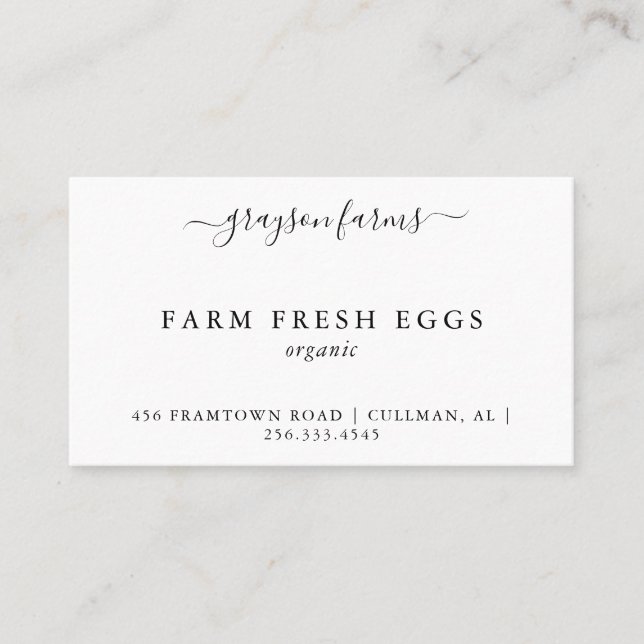 Carte de visite de produit (Devant)