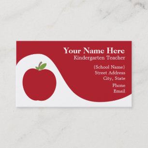 Carte de visite de professeur - Apple rouge