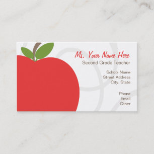 Carte de visite de professeur - Apple rouge