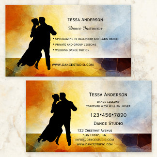 Carte de visite de professeur de danse de salon
