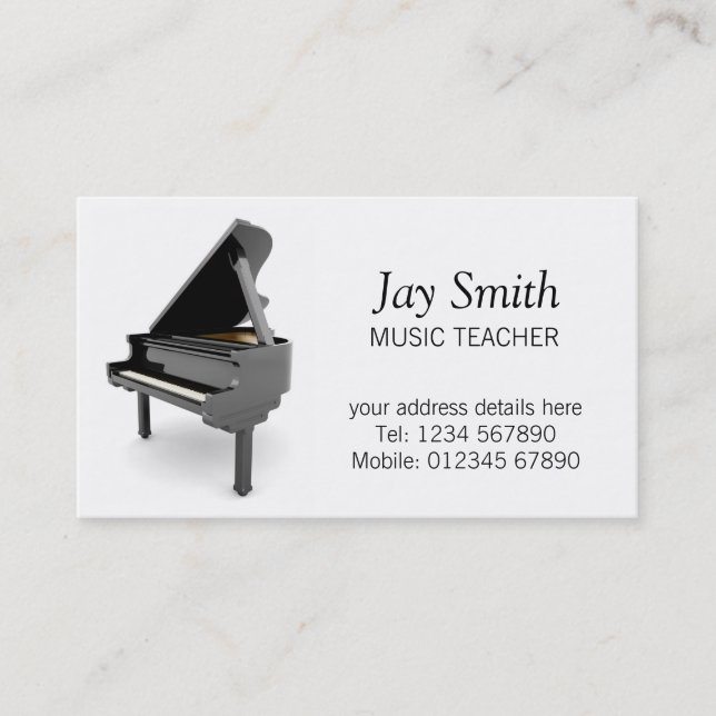 Carte de visite de professeur de musique (Devant)