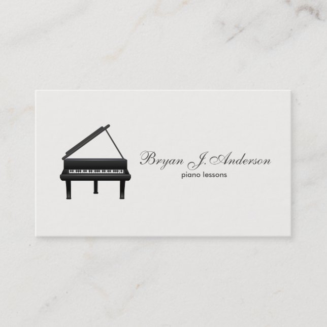 Carte de visite de professeur de musique de piano (Devant)
