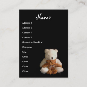 Carte de visite de professeur de nounours -
