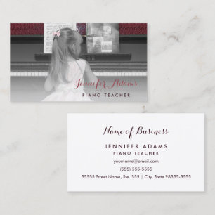 Carte de visite de professeur de piano avec jolie