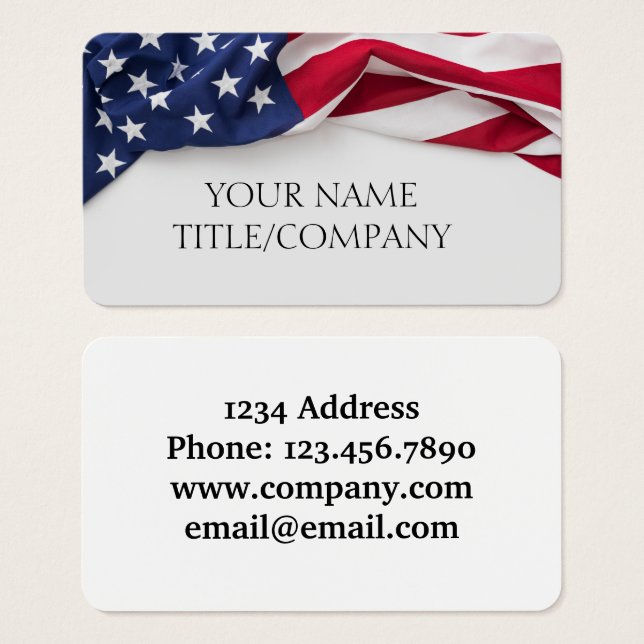 Carte de visite de profil de l'entreprise American (Devant & derrière)