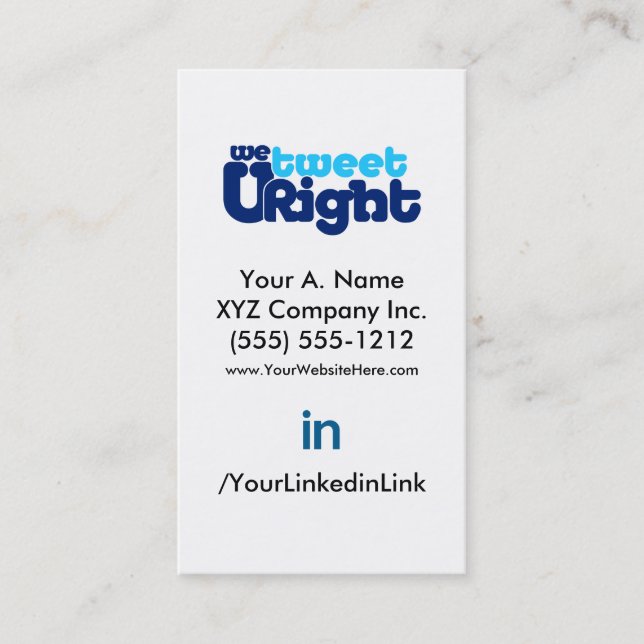 Carte de visite de profil social WTURiteB 2.0 vert (Devant)