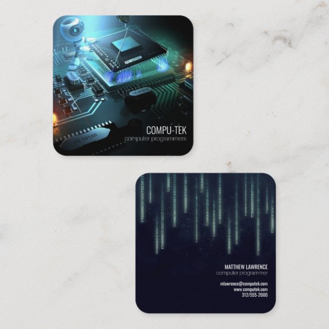 carte de visite de programmeur informatique (Devant / Derrière)