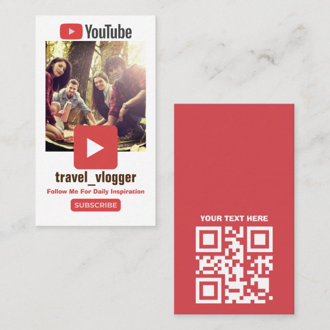 Carte de visite de promotion de canal Youtube (Devant / Derrière)