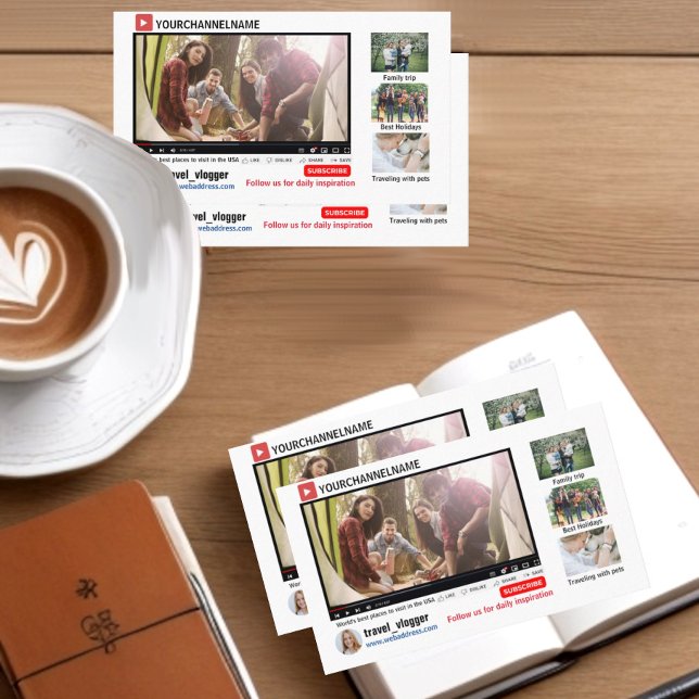 Carte de visite de promotion de canal Youtube (Channel canal youtube business card)