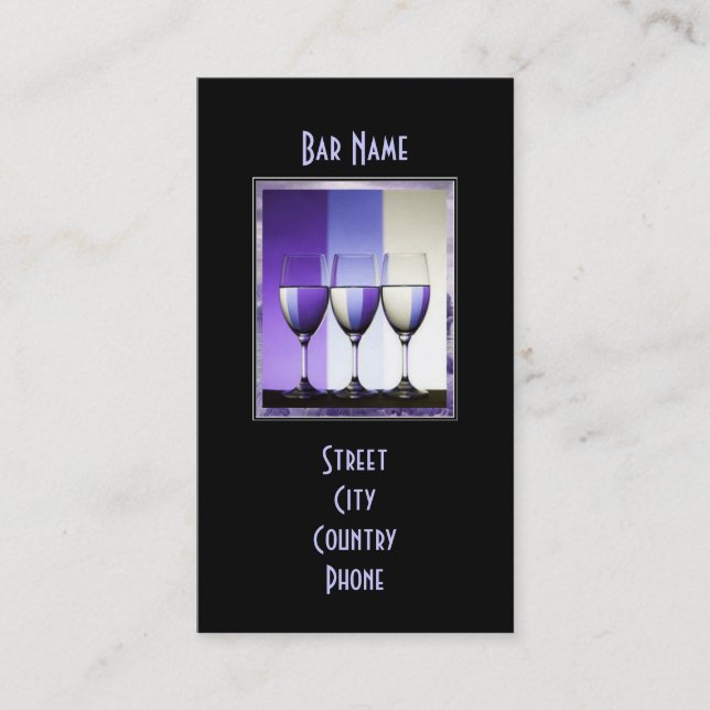 Carte de visite de Pub de barre (Devant)