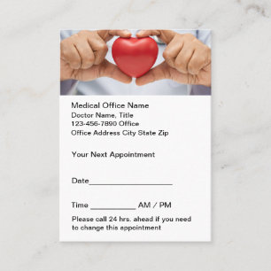 Carte de visite de rappel de rendez-vous Médicale