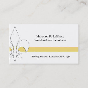 Carte de visite de rayure de Fleur de Lis Yellow