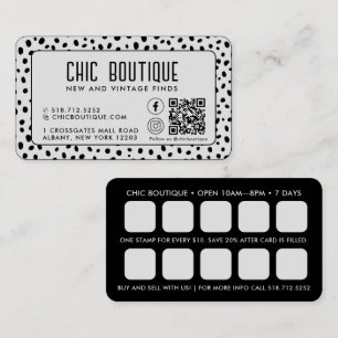 Carte de visite de récompense de code QR Motif poi