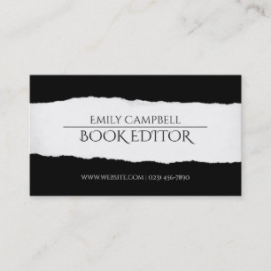 Carte de visite de rédacteur de livre professionne