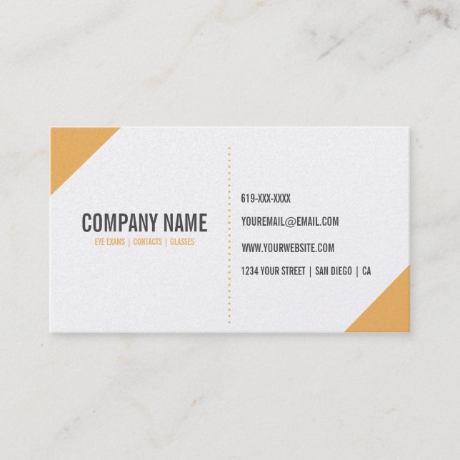 Carte de visite de référence d'optométrie (Devant)