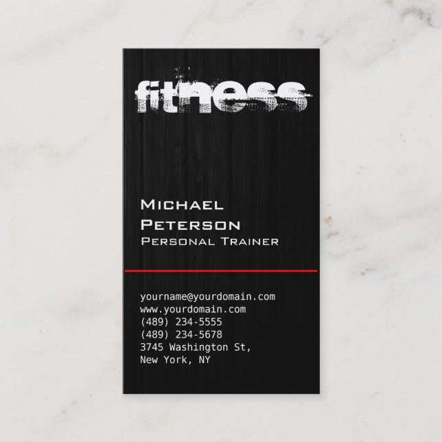 Carte de visite de remise en forme gris Motif en b (Devant)