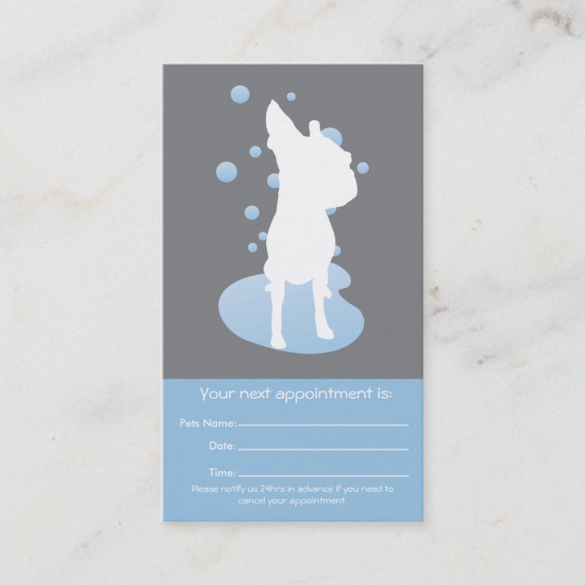 Carte de visite de rendez-vous de chien (Devant)