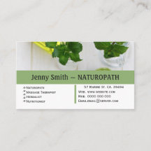 Carte de visite de rendez-vous de naturopathe Herb