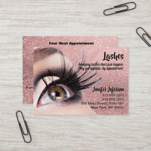 Carte de visite de rendez-vous des cils